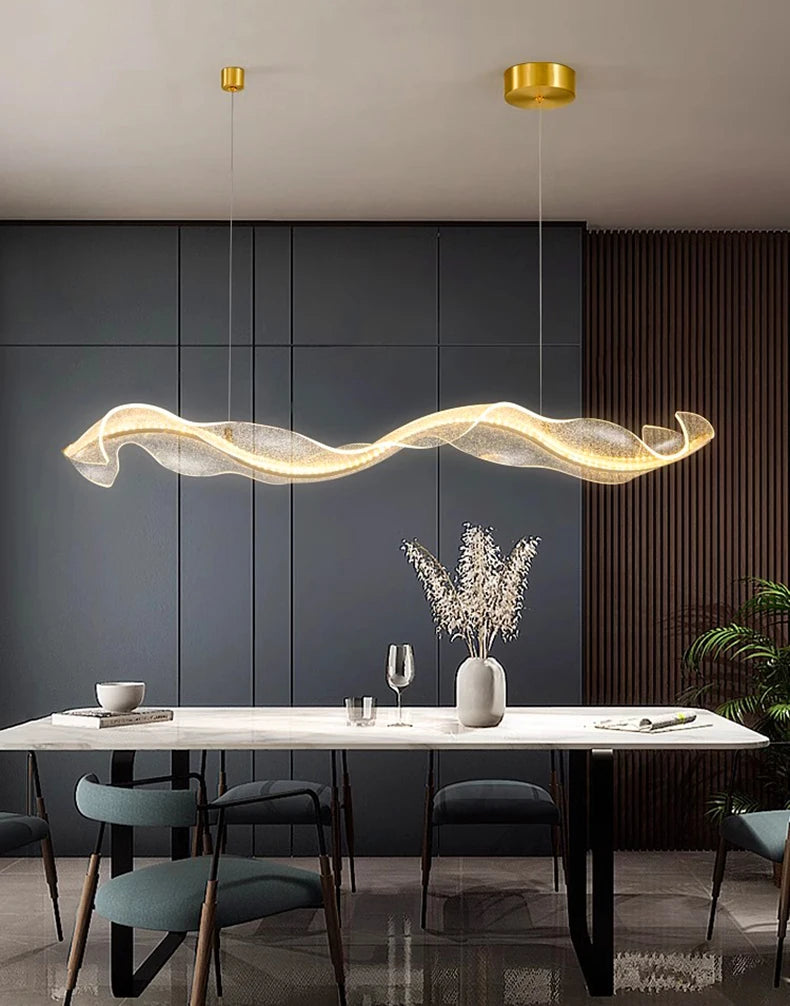 Żyrandol LED Ocean Wave – Nowoczesna Linia